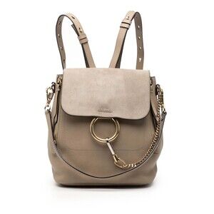 Pre-Loved Chloé Medium Calfskin and Suede Faye Backpack